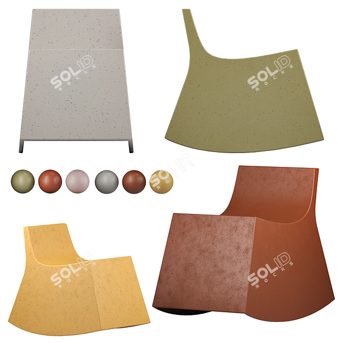 Contemporary BURANO CEMENT Furniture 3D model image 1