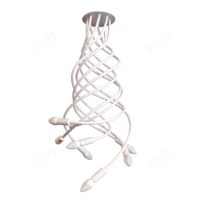 Loft It White Metal Chandelier 3D model image 1