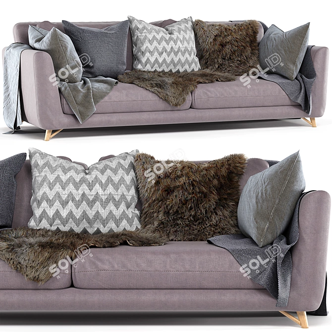Contemporary Bear-Fur Sofa 3D model image 1