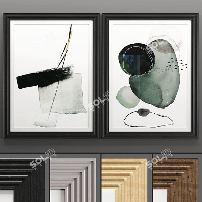 Contemporary Abstract Art Frame 3D model image 1