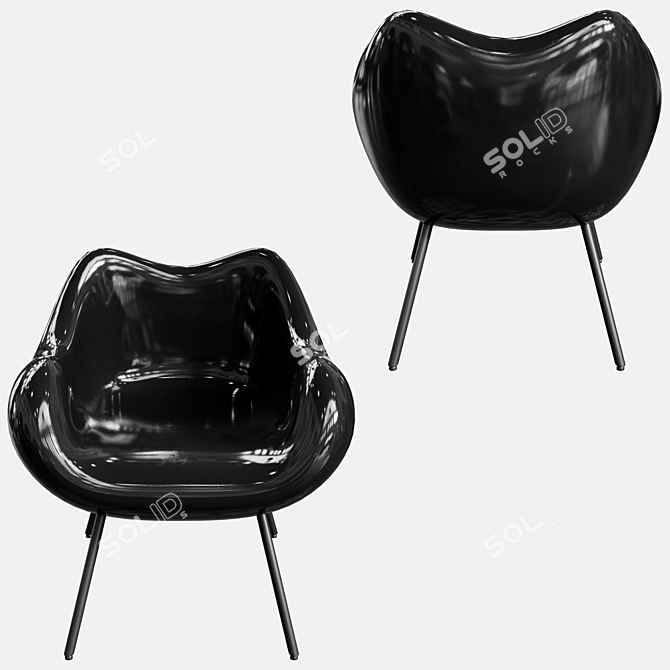 Elegant Angulo Armchair: Modern Comfort by Wade Logan 3D model image 2