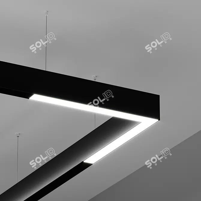 Sleek Black Track Pendant Light 3D model image 1
