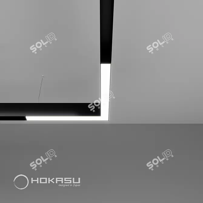 Sleek Black Track Pendant Light 3D model image 2