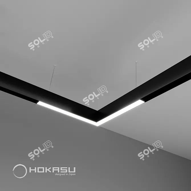 Sleek Black Track Pendant Light 3D model image 3