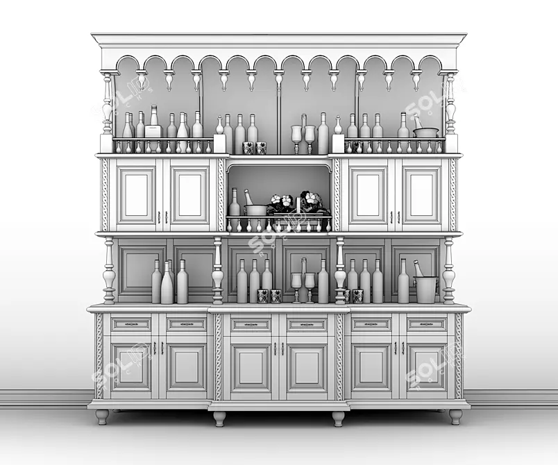 Elegant Wine Storage Solution 3D model image 2