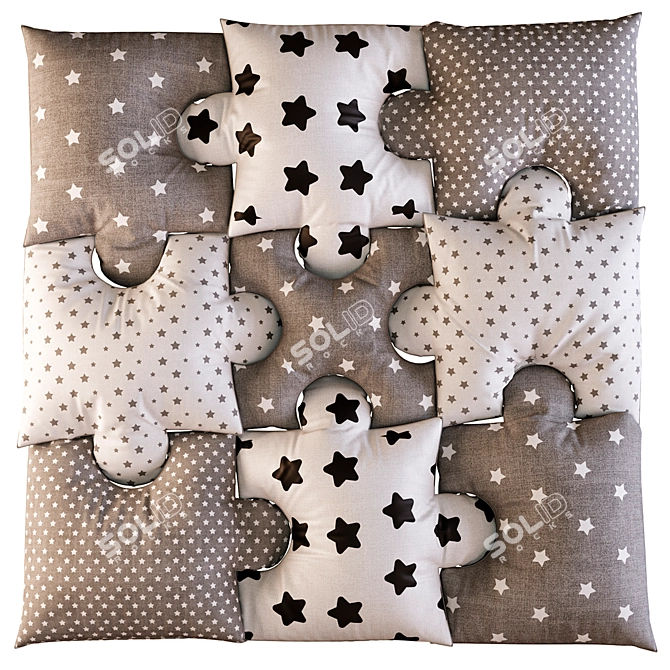 Starry Puzzle Baby Play Mat 3D model image 3