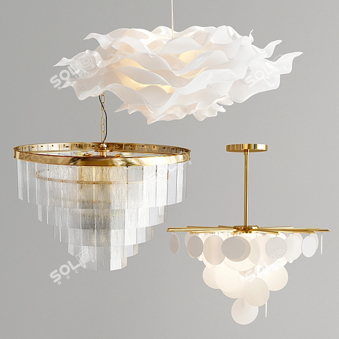 Elegant Glass Slide Chandelier
Luxurious Nimbus Brass Chandelier
Minimalist Krusning Pendant Lamp Shade 3D model image 3