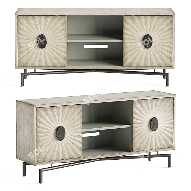 Cream Media Credenza: Stylish Coast to Coast 3D model image 1