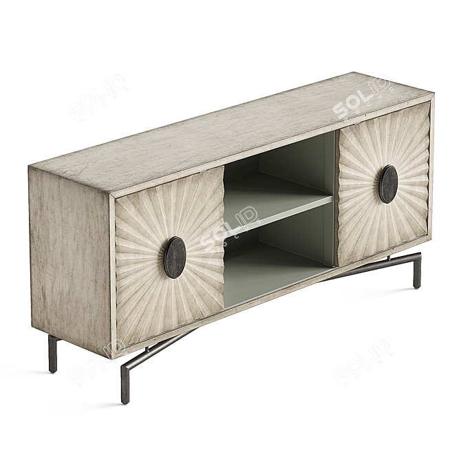 Cream Media Credenza: Stylish Coast to Coast 3D model image 2