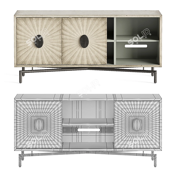 Cream Media Credenza: Stylish Coast to Coast 3D model image 3