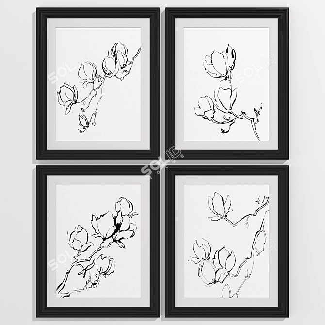 Modern Floral Art Collection No.3 3D model image 1