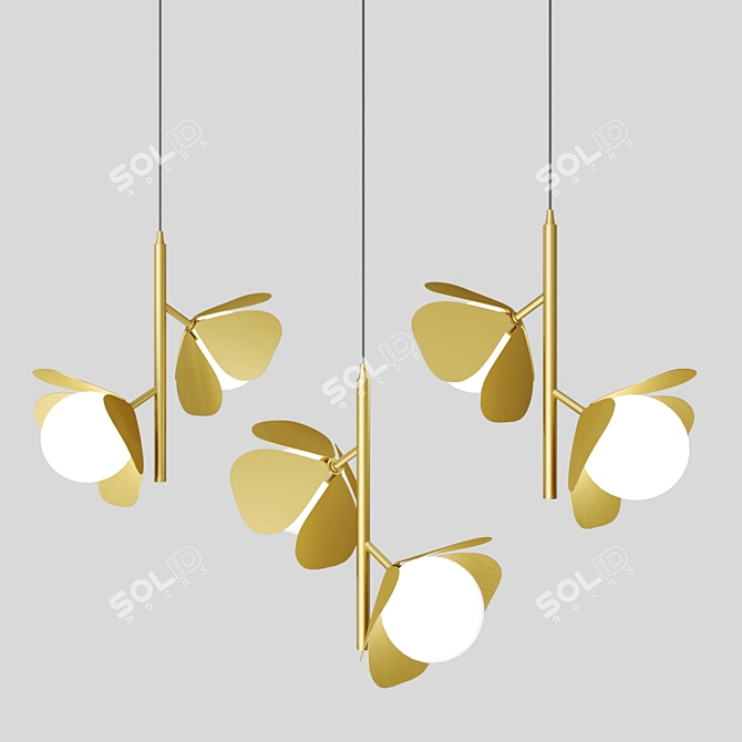 Glowing Flower Pendant Light 3D model image 3