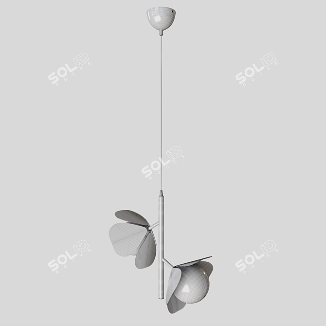 Glowing Flower Pendant Light 3D model image 6