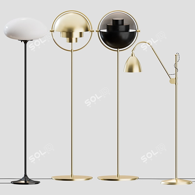 Gubi Floor Lamps: Sleek & Stylish Lighting 3D model image 1