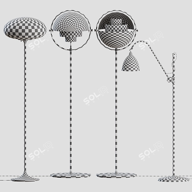 Gubi Floor Lamps: Sleek & Stylish Lighting 3D model image 2