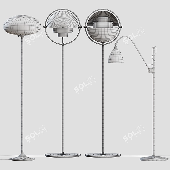 Gubi Floor Lamps: Sleek & Stylish Lighting 3D model image 3