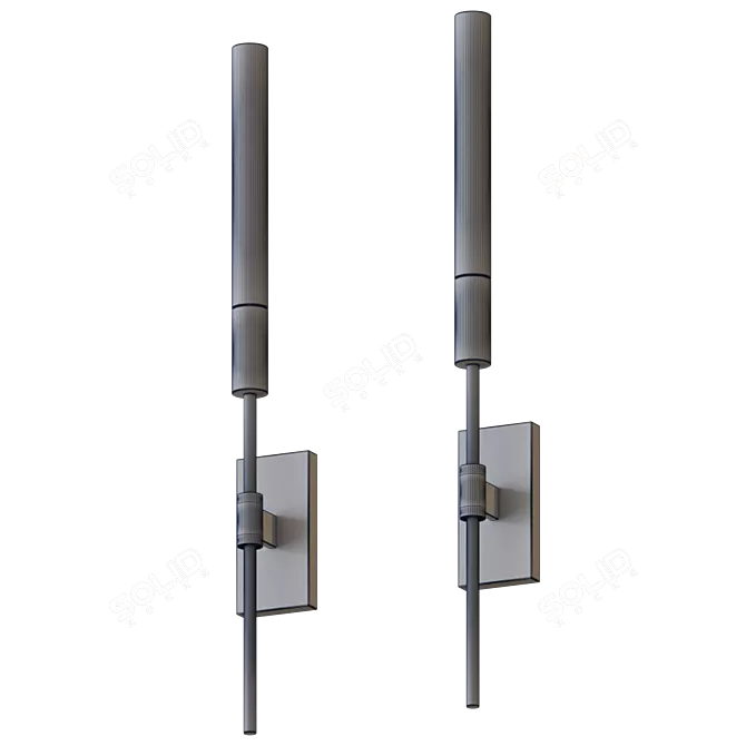 Sleek LED Wand Sconce 3D model image 2