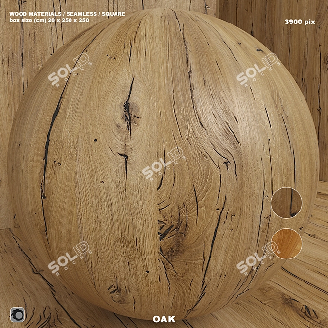 Seamless Oak Wood Set 108 3D model image 1