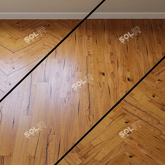 Chers Original Oak Parquet Board: Authentic Beauty for Your Home 3D model image 1