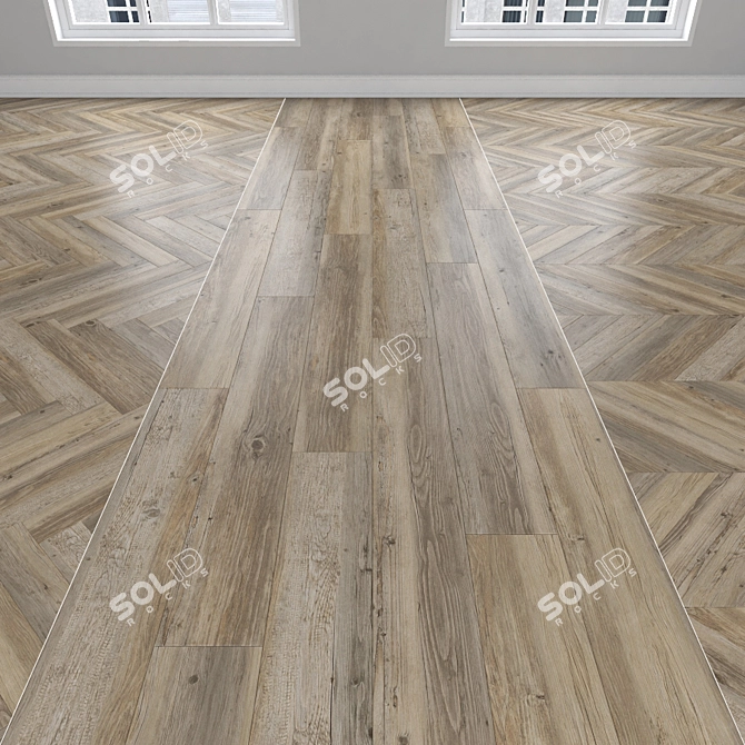 Oak Parquet: Herringbone, Linear & Chevron 3D model image 1