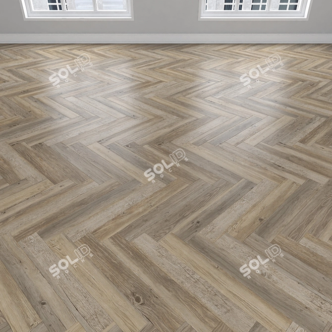 Oak Parquet: Herringbone, Linear & Chevron 3D model image 3