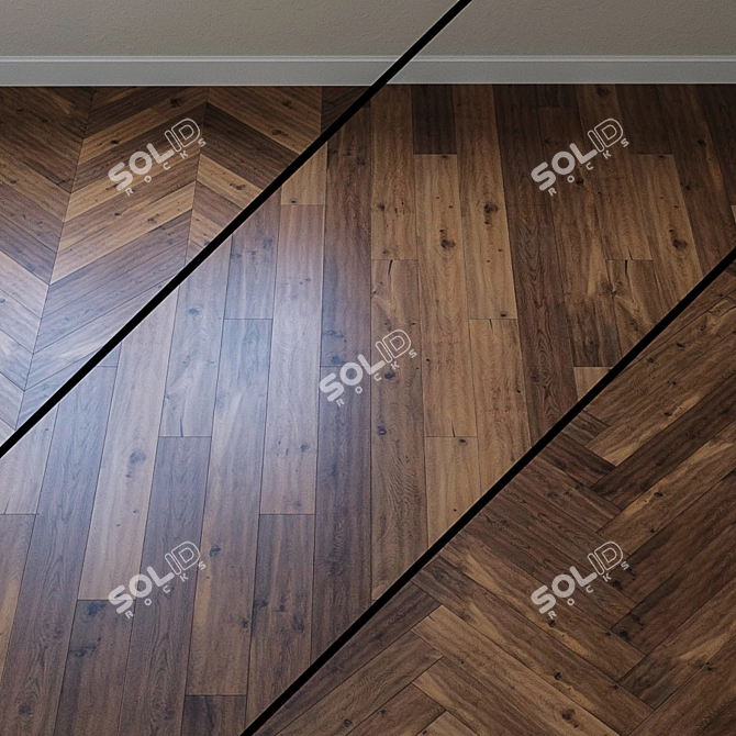 Original Smaland Oak Parquet: Chers Collection 3D model image 1