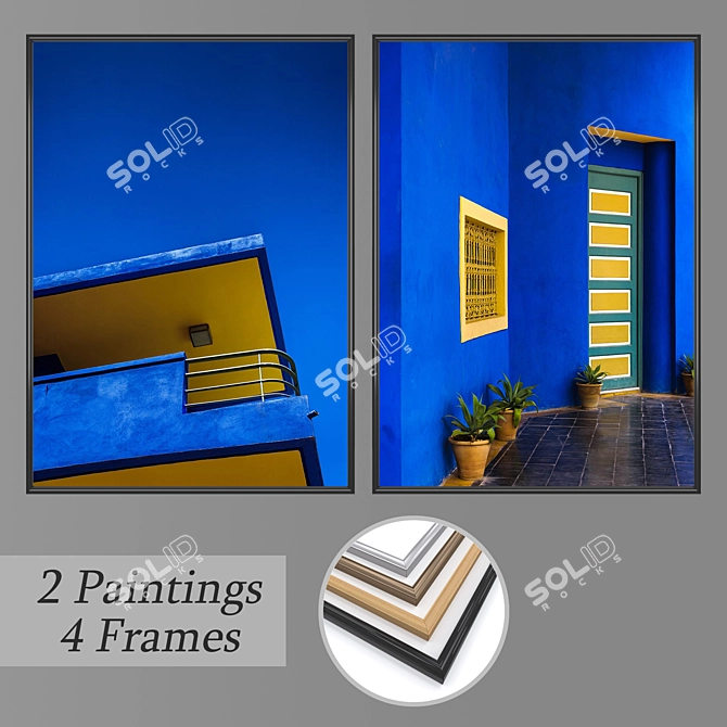 2-Piece Wall Painting Set 3D model image 1