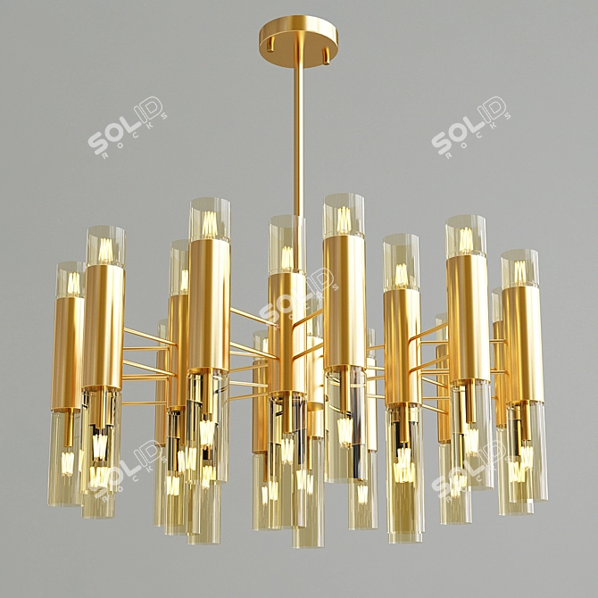 Luxury Odeon Gold Chandelier 3D model image 1