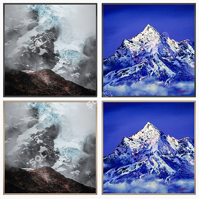 Abstract Art Set with Multiple Frames 3D model image 2