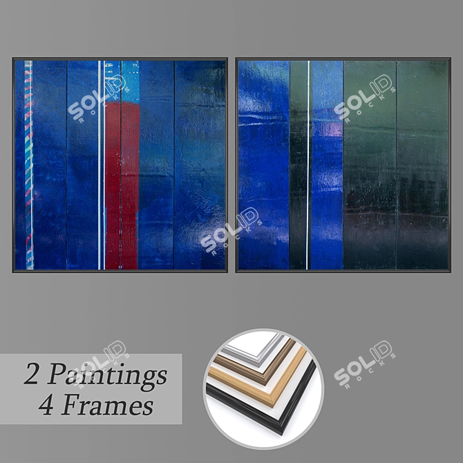 Wall Art Set with Multiple Frames - No. 2265 3D model image 1