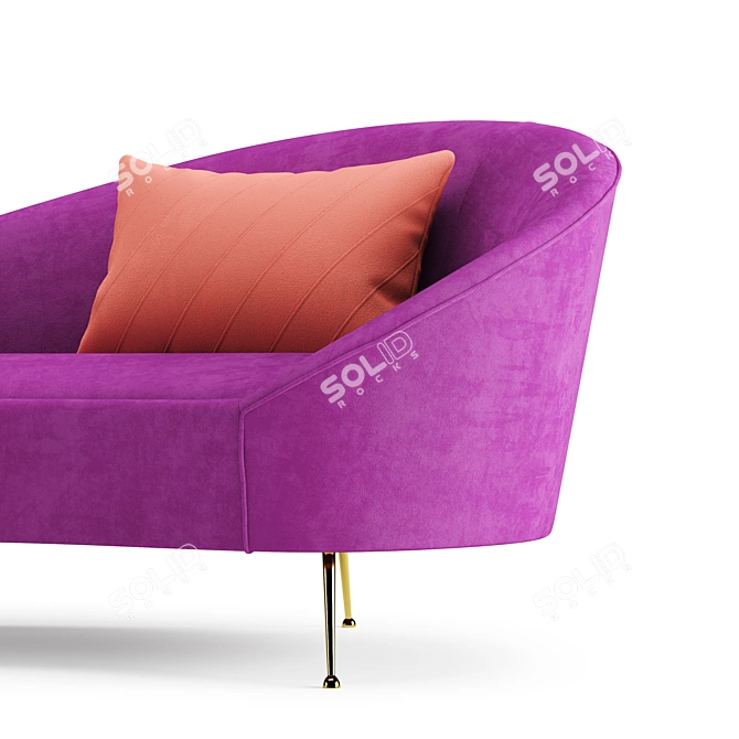 Night Fever Purple - Stylish 3-Seater Sofa 3D model image 2
