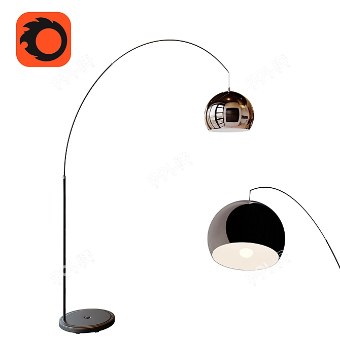 Sleek 3D Floor Lamp 3D model image 1