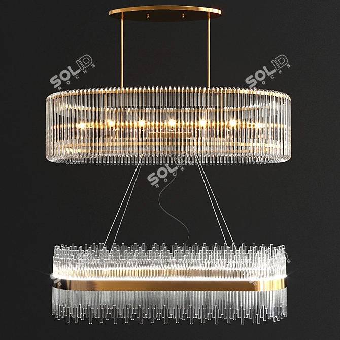 Chic Crystal Chandeliers for Luxurious Ambiance 3D model image 1