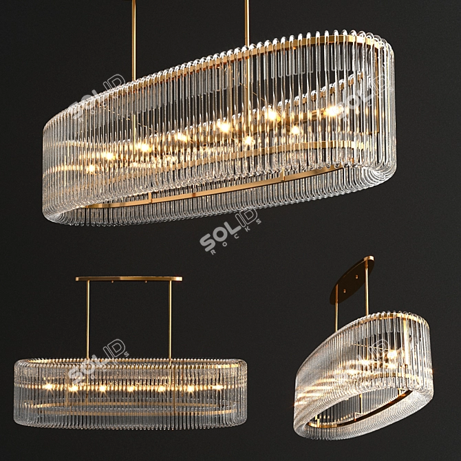 Chic Crystal Chandeliers for Luxurious Ambiance 3D model image 2