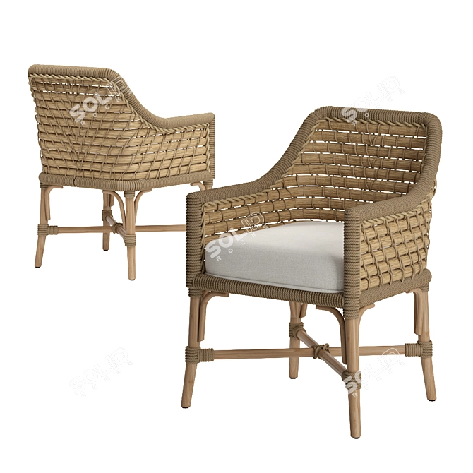 Elegant Capitola Armchair by Palecek 3D model image 1