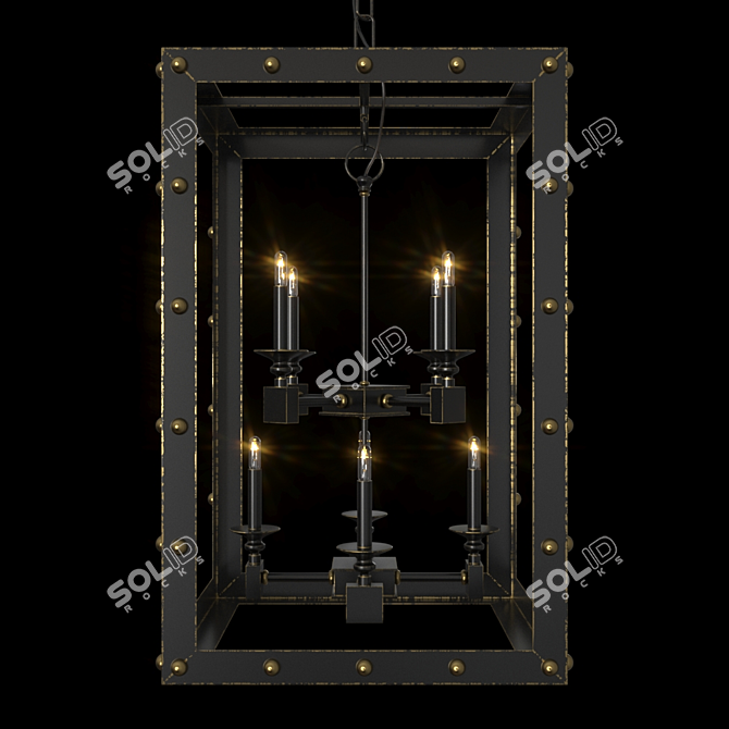 Glamorous Black Spartacus Chandelier 3D model image 1