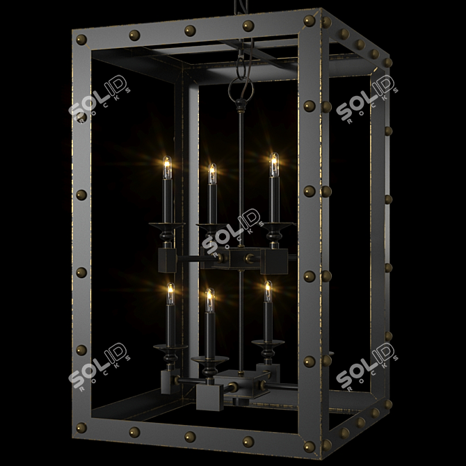 Glamorous Black Spartacus Chandelier 3D model image 2