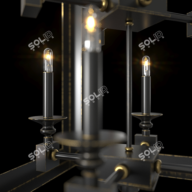 Glamorous Black Spartacus Chandelier 3D model image 4