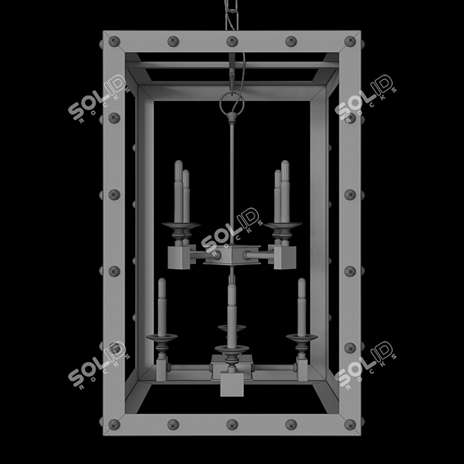 Glamorous Black Spartacus Chandelier 3D model image 5