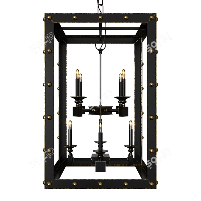 Glamorous Black Spartacus Chandelier 3D model image 6