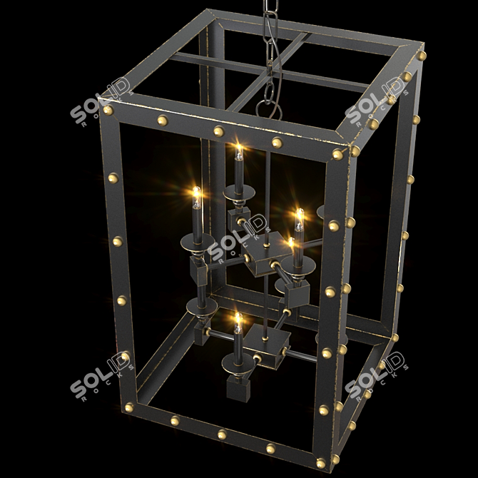 Glamorous Black Spartacus Chandelier 3D model image 7