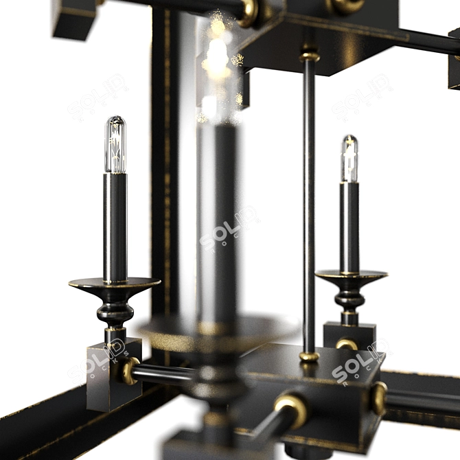 Glamorous Black Spartacus Chandelier 3D model image 10