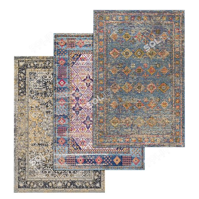 Versatile Carpet Set - High-Quality Textures 3D model image 1