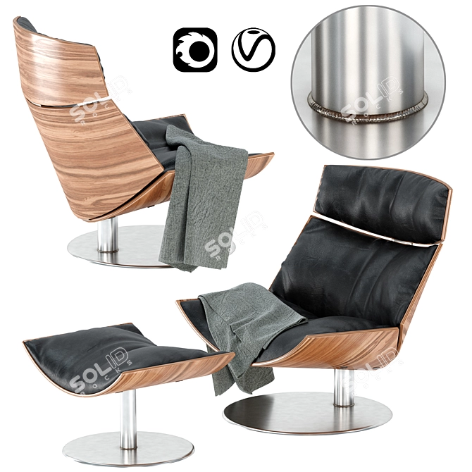 Kara Contemporary Armchair: Stylish and Versatile 3D model image 1