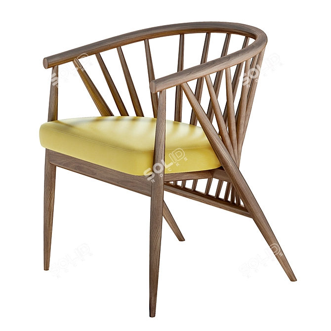 Genny Ash Chair: Elegant Comfort 3D model image 2