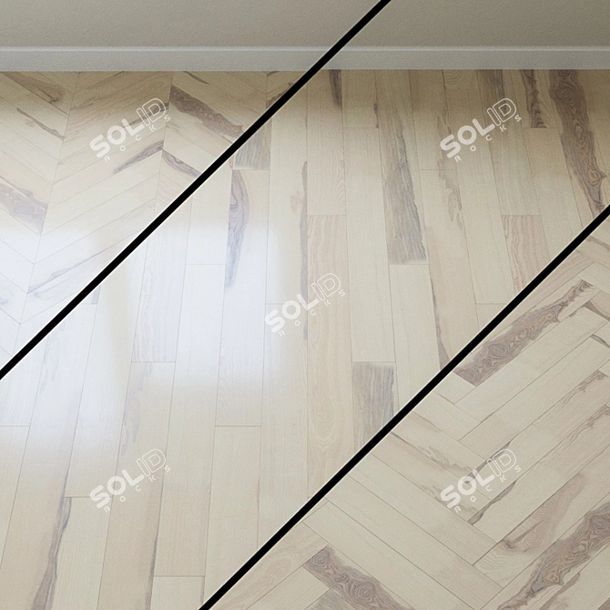 Karelia Collection Polar: Vanilla Ash Parquet Plank 3D model image 1