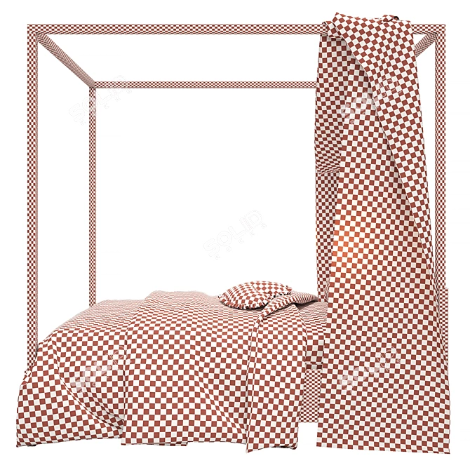 Luxury Callum Platform Canopy Bed 3D model image 4