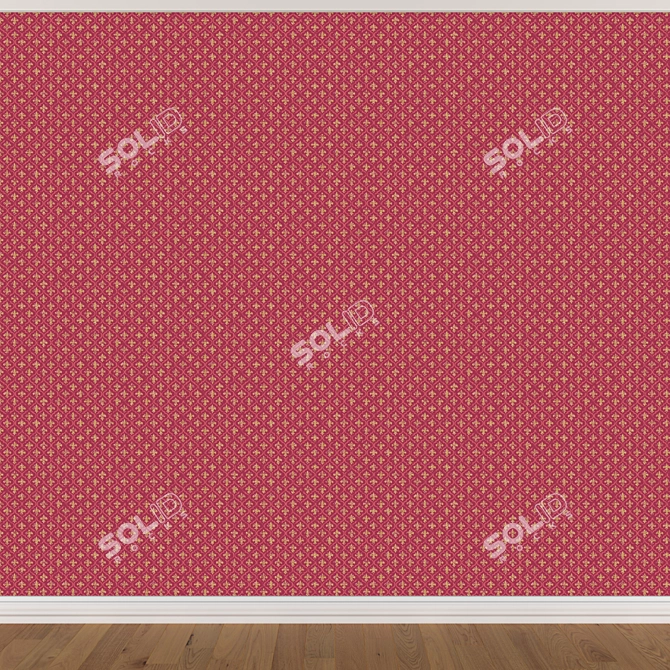 Seamless Wallpaper Set: 3 Colors 3D model image 3