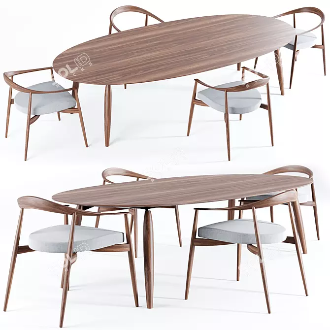 Modern Table Set: Tekton Natevo 3D model image 1