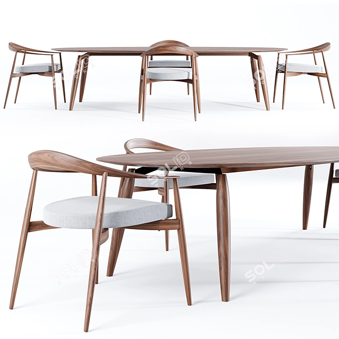 Modern Table Set: Tekton Natevo 3D model image 2